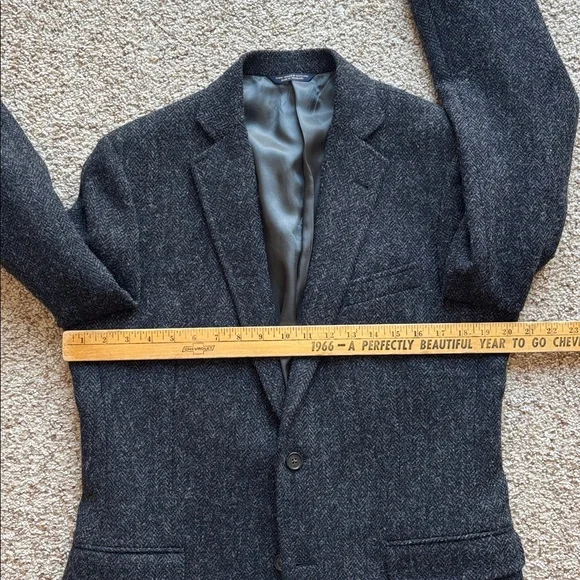 Brooks Brothers Charcoal 1818 Fitzgerald Harris Tweed Blazer Jacket 39 40 R - Picture 7 of 13